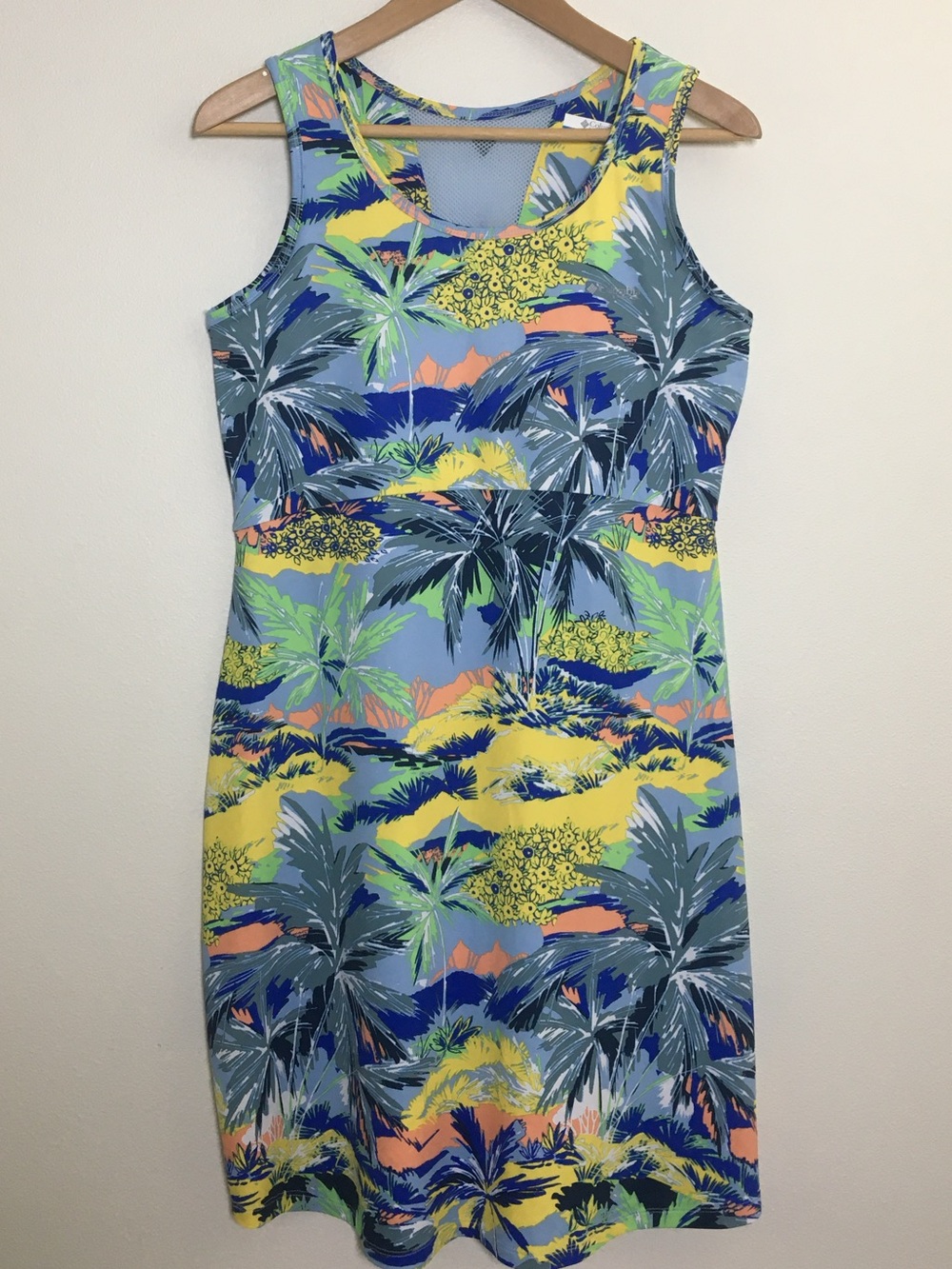 Sleeveless Tropical Palm Print Dress Multi-Color